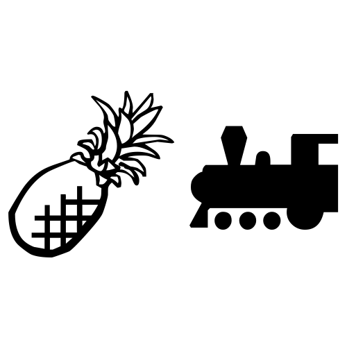 🍍🚂 Emoji Domain black and white Symbola rendering