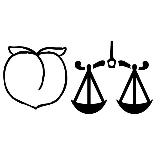 🍑⚖ Emoji Domain black and white Symbola rendering