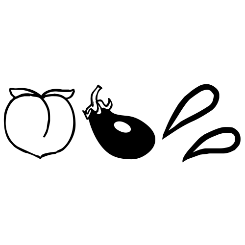 🍑🍆💦 Emoji Domain black and white Symbola rendering