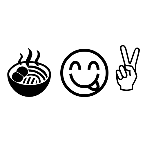 🍜😋✌ Emoji Domain black and white Symbola rendering