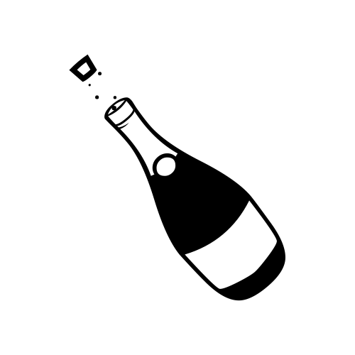 🍾 Emoji Domain black and white Symbola rendering