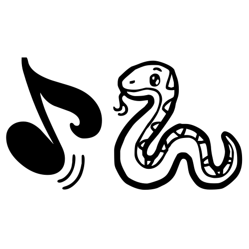 🎵🐍 Emoji Domain black and white Symbola rendering