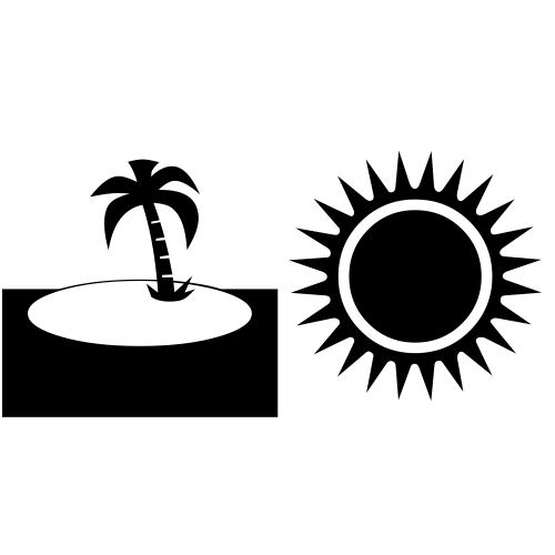 🏝☀ Emoji Domain black and white Symbola rendering
