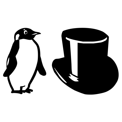 🐧🎩 Emoji Domain black and white Symbola rendering