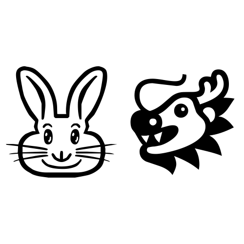 🐰🐲 Emoji Domain black and white Symbola rendering