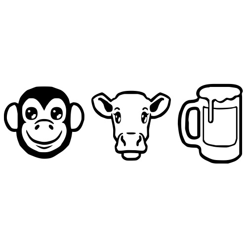 🐵🐮🍺 Emoji Domain black and white Symbola rendering