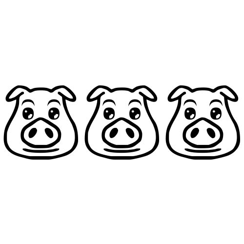 🐷🐷🐷 Emoji Domain black and white Symbola rendering