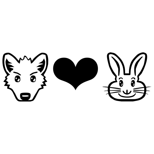 🐺❤🐰 Emoji Domain black and white Symbola rendering
