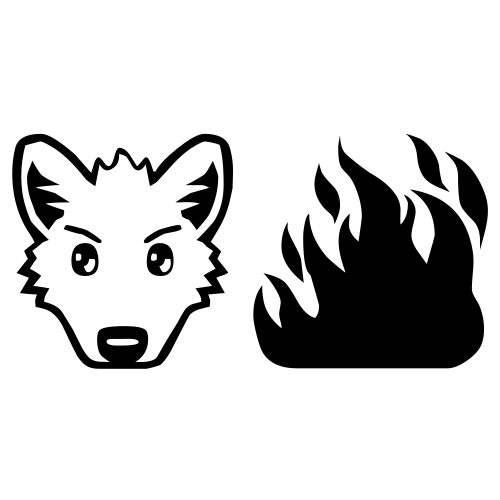 🐺🔥 Emoji Domain black and white Symbola rendering