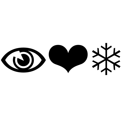 👁❤❄ Emoji Domain black and white Symbola rendering