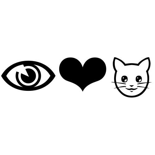 👁❤🐱 Emoji Domain black and white Symbola rendering