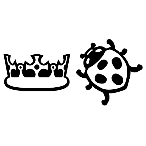 👑🐞 Emoji Domain black and white Symbola rendering