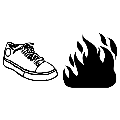 👟🔥 Emoji Domain black and white Symbola rendering