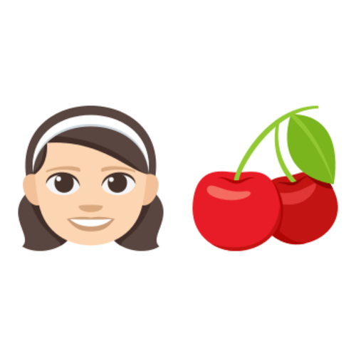 👧🏻🍒 Emoji Domain EmojiOne rendering