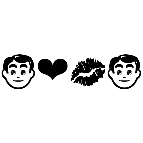 👨‍❤‍💋‍👨 Emoji Domain black and white Symbola rendering