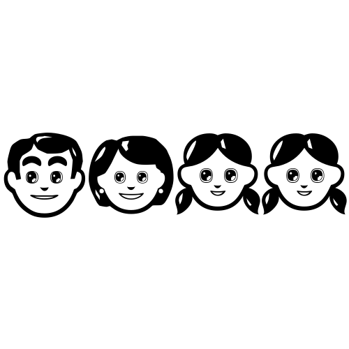 👨‍👩‍👧‍👧 Emoji Domain black and white Symbola rendering