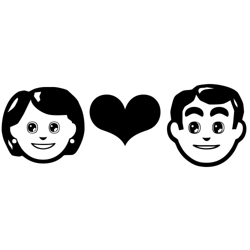 👩‍❤‍👨 Emoji Domain black and white Symbola rendering