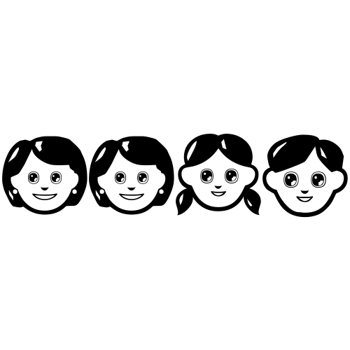 👩‍👩‍👧‍👦 Emoji Domain black and white Symbola rendering
