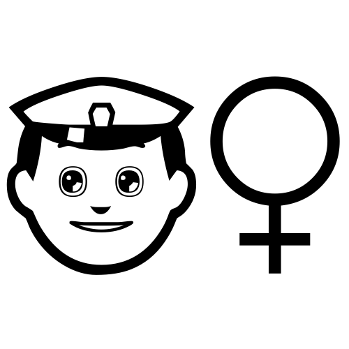 👮‍♀ Emoji Domain black and white Symbola rendering