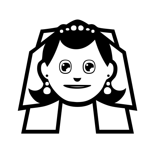 👰 Emoji Domain black and white Symbola rendering