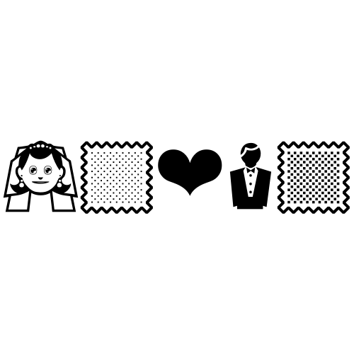 👰🏻❤🤵🏼 Emoji Domain black and white Symbola rendering