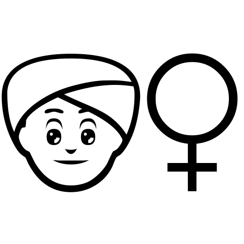 👳‍♀ Emoji Domain black and white Symbola rendering