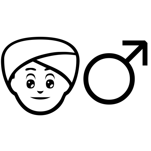 👳‍♂ Emoji Domain black and white Symbola rendering