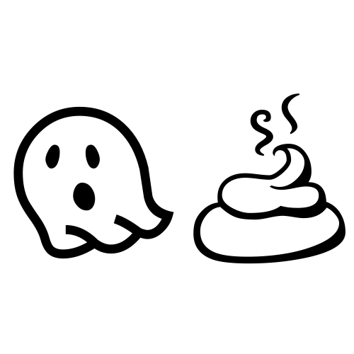 👻💩 Emoji Domain black and white Symbola rendering
