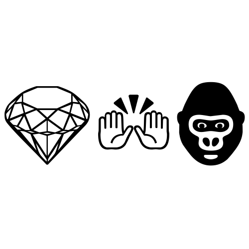💎🙌🦍 Emoji Domain black and white Symbola rendering