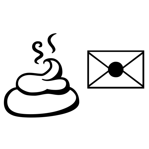 💩✉ Emoji Domain black and white Symbola rendering