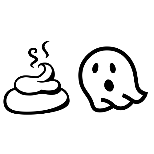 💩👻 Emoji Domain black and white Symbola rendering