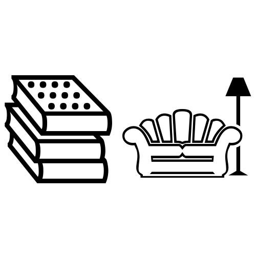 📚🛋 Emoji Domain black and white Symbola rendering
