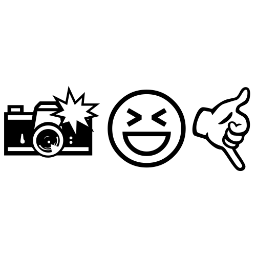 📸😆🤙 Emoji Domain black and white Symbola rendering