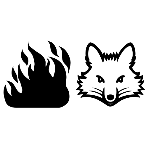 🔥🦊 Emoji Domain black and white Symbola rendering