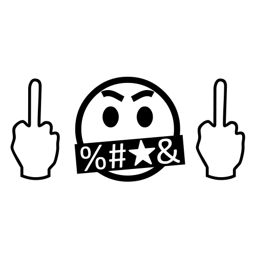 🖕🤬🖕 Emoji Domain black and white Symbola rendering