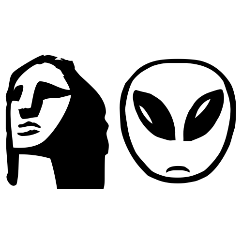 🗿👽 Emoji Domain black and white Symbola rendering
