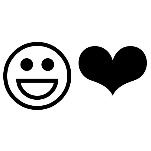 😃❤ Emoji Domain black and white Symbola rendering