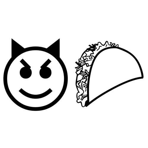 😈🌮 Emoji Domain black and white Symbola rendering