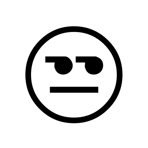 😒 Emoji Domain black and white Symbola rendering