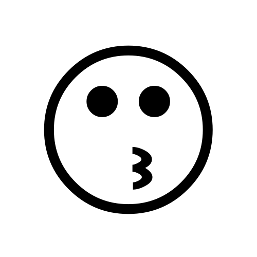 😗 Emoji Domain black and white Symbola rendering