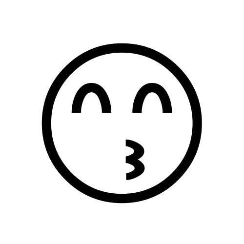 😙 Emoji Domain black and white Symbola rendering