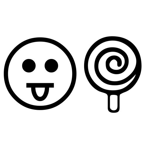 😛🍭 Emoji Domain black and white Symbola rendering