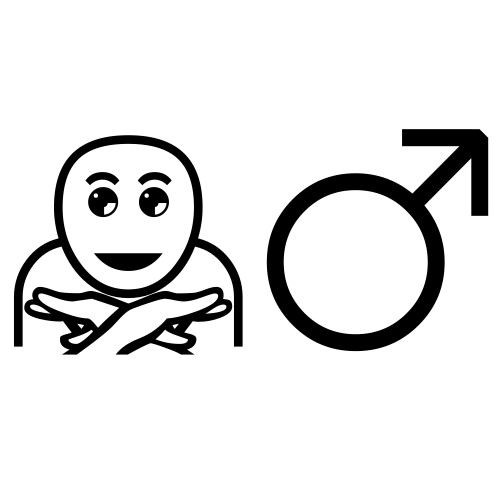 🙅‍♂ Emoji Domain black and white Symbola rendering