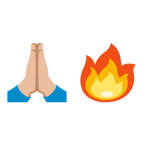 🙏🏼🔥 Emoji Domain EmojiOne rendering