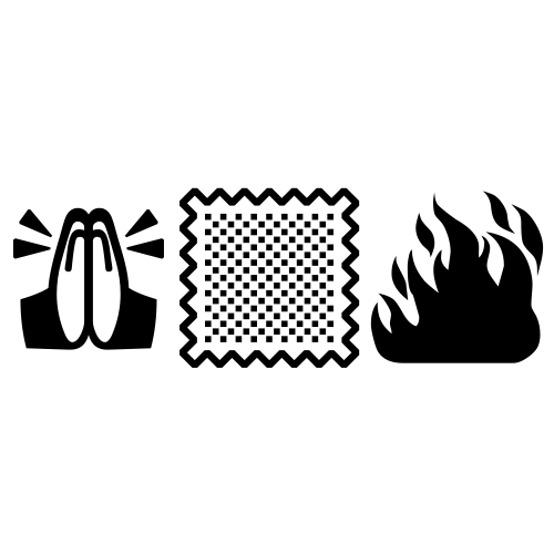 🙏🏼🔥 Emoji Domain black and white Symbola rendering