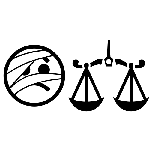 🤕⚖ Emoji Domain black and white Symbola rendering