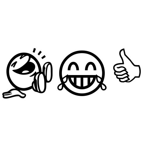 🤣😂👍 Emoji Domain black and white Symbola rendering