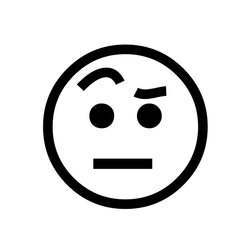 🤨 Emoji Domain black and white Symbola rendering