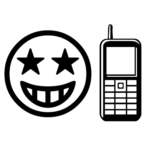 🤩📱 Emoji Domain black and white Symbola rendering