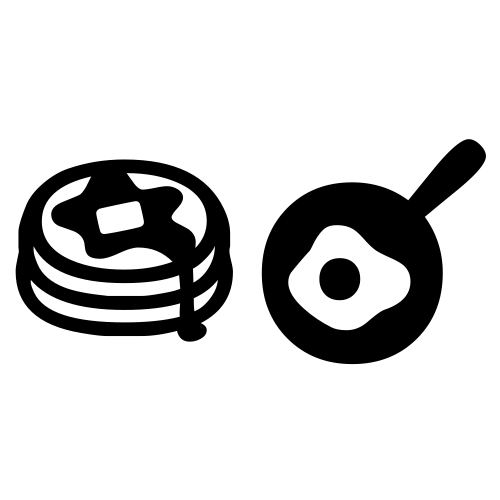 🥞🍳 Emoji Domain black and white Symbola rendering